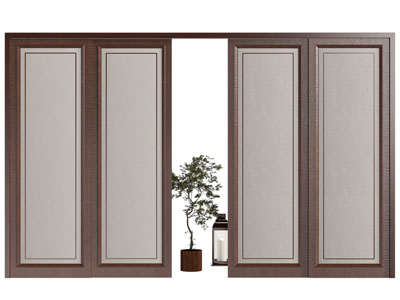 新中式推拉门3d模型 新中式推拉门