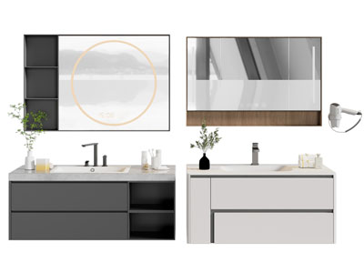 现代洗手台 镜柜 浴室柜