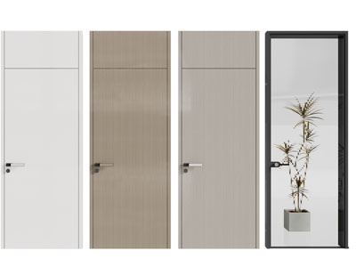 现代木门 玻璃门 平开门 房门3d模型 现代木门 玻璃门 平开门 房门