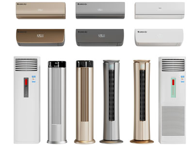 现代柱形 壁挂式空调3d模型 现代柱形 壁挂式空调