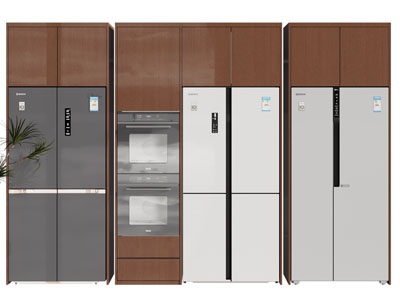 现代电冰箱高柜3d模型 现代电冰箱高柜