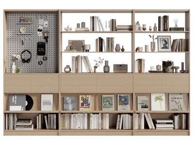 现代装饰书柜3d模型 现代装饰书柜