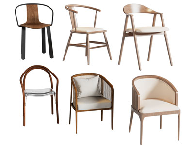 新中式实木扶手椅子 休闲椅子 餐椅