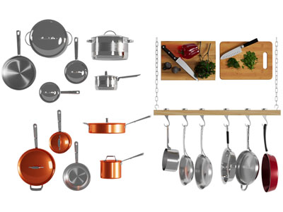 现代锅具 砧板 厨具