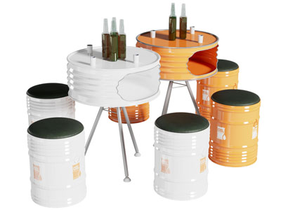 工业风loft油桶桌椅组合