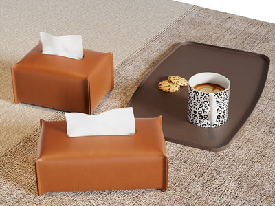 现代抽纸盒 咖啡杯摆件组合