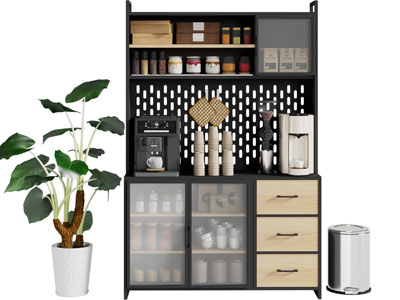 法式餐边柜 垃圾桶3d模型 法式餐边柜 垃圾桶