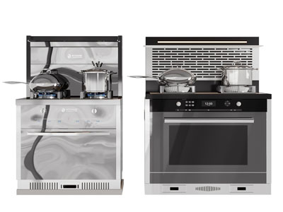 现代集成灶 锅具 厨房电器3d模型 现代集成灶 锅具 厨房电器