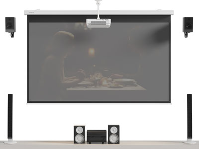 现代投影仪 投影幕布 音响3d模型 现代投影仪 投影幕布 音响