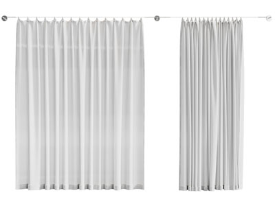 现代布艺窗帘窗纱3d模型 现代布艺窗帘窗纱