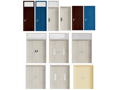 现代木门 双开门 平开门 入户门3d模型 现代木门 双开门 平开门 入户门