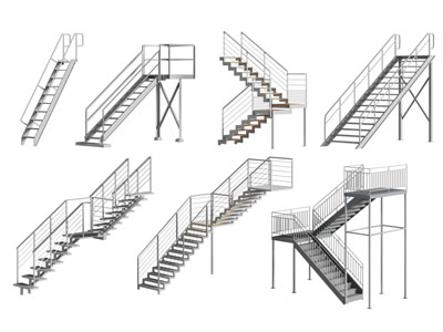 工业风loft金属镂空楼梯3d模型 工业风loft金属镂空楼梯