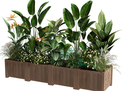 现代实木花箱花草花卉盆景盆栽