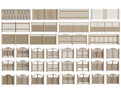 美式实木栅栏 篱笆 庭院门 牛仔门3d模型 美式实木栅栏 篱笆 庭院门 牛仔门
