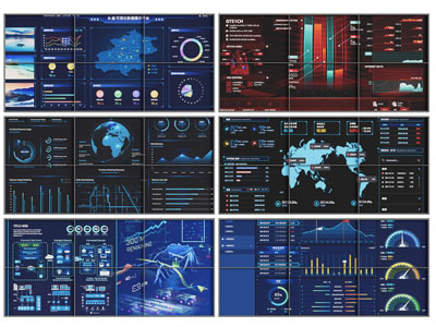 现代数据大屏 监控大屏 科技电子屏幕3d模型 现代数据大屏 监控大屏 科技电子屏幕