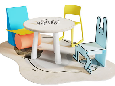 现代儿童桌椅组合