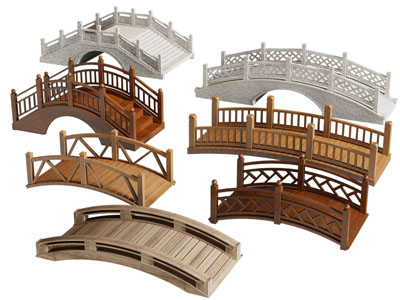 新中式景观园林拱桥 木桥 石桥3d模型 新中式景观园林拱桥 木桥 石桥