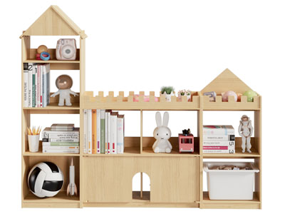 现代实木儿童玩具收纳装饰柜3d模型 现代实木儿童玩具收纳装饰柜