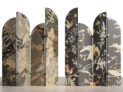 新中式屏风3d模型 新中式屏风