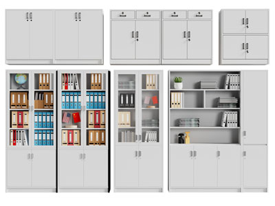 现代金属办公文件收纳柜3d模型 现代金属办公文件收纳柜