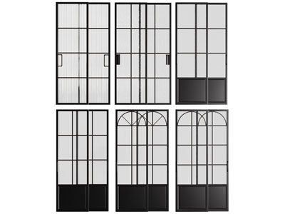法式玻璃门 推拉门3d模型 法式玻璃门 推拉门