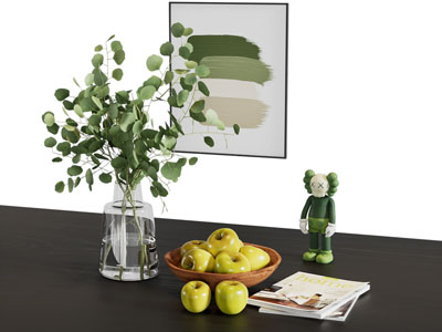 现代玻璃花瓶 果盘 饰品摆件组合