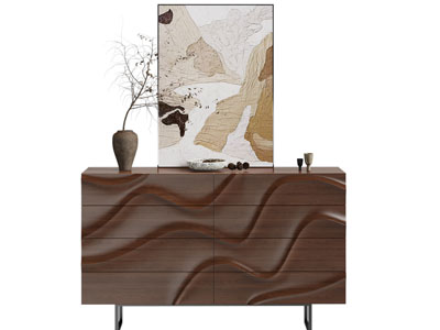 新中式玄关柜 边柜3d模型 新中式玄关柜 边柜