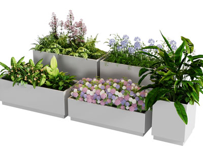 现代花箱花草花卉盆景盆栽