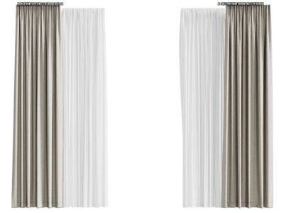 现代布艺窗帘窗纱3d模型 现代布艺窗帘窗纱