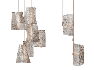 现代锤纹玻璃灯罩吊灯