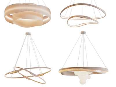 现代金属带圆形吊灯