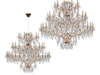 欧式轻奢铁艺雕花水晶吊灯