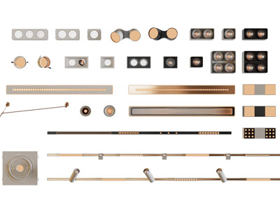 现代轨道磁吸灯 筒灯射灯