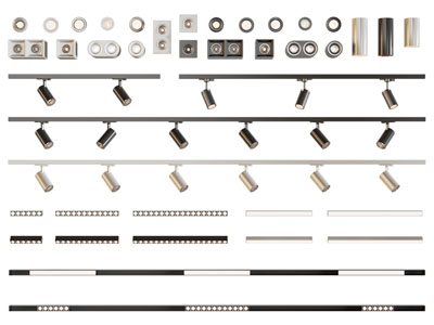 现代轨道磁吸灯 筒灯射灯 格栅灯