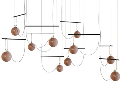 现代垂线球型灯罩吊灯