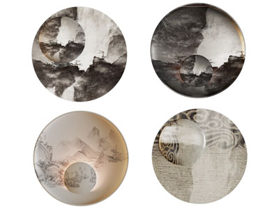 新中式圆形墙饰壁灯