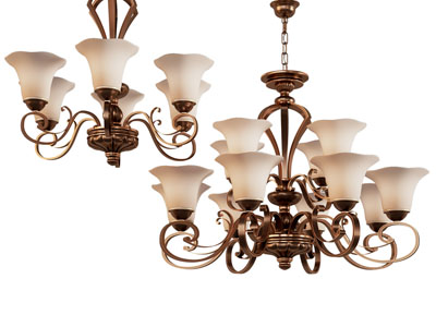 美式雕花铁艺吊灯