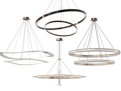 现代金属线条吊灯