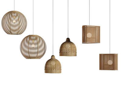 侘寂风镂空编织灯罩吊灯