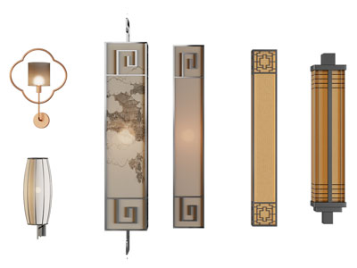 新中式长方形壁灯