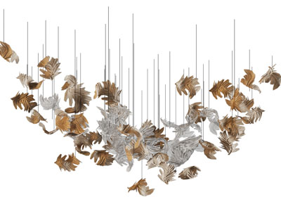 现代羽毛垂线吊灯