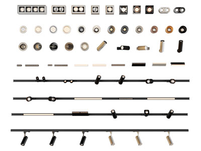 现代轨道磁吸灯 筒灯射灯 格栅灯