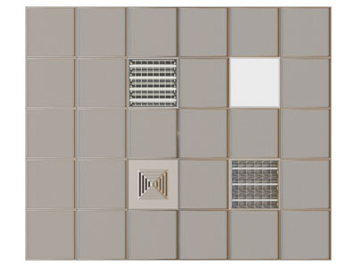 现代格栅灯 出风口 铝扣板 集成吊顶