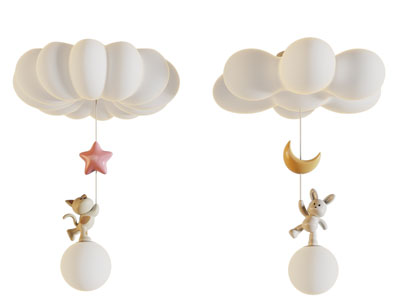 现代云朵 兔子吸顶灯 吊灯