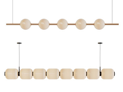 现代串珠一字型吊灯