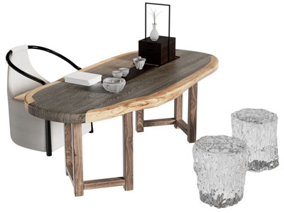 侘寂风茶桌椅组合