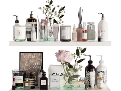 现代护肤品 化妆品摆件组合