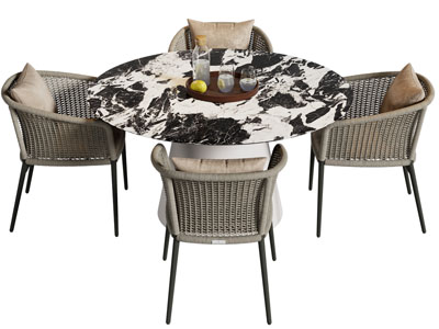 现代休闲餐桌椅组合