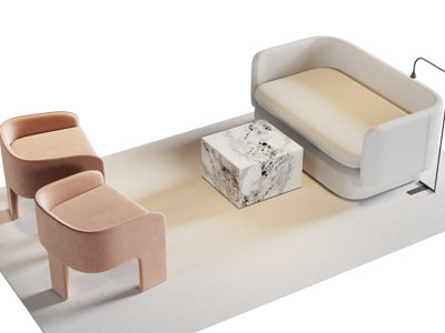 现代双人沙发 休闲椅子 茶几组合