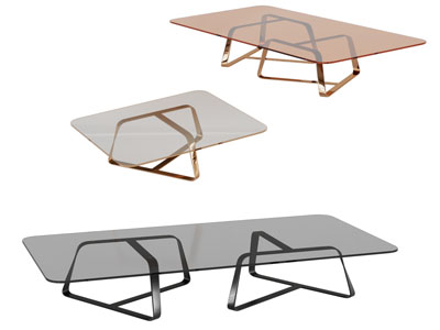 现代玻璃长方形茶几3d模型 现代玻璃长方形茶几